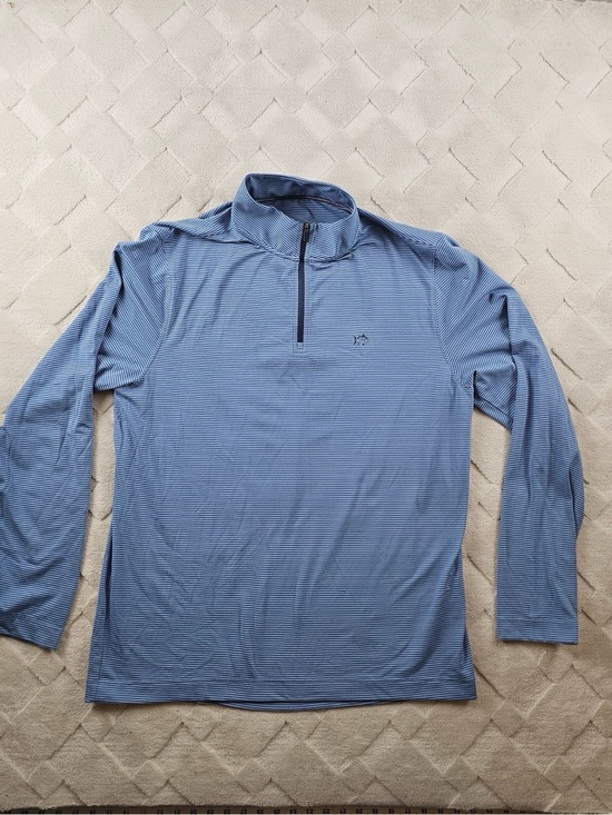 Southern Tide Other - Southern Tide Quarter Zip Sweatshirt Mens Large Striped Blue Performance Golf